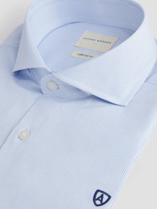 CAMISA COMFORT CHECKS CELESTE