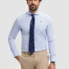 CAMISA COMFORT FIL A FIL CELESTE
