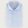 CAMISA COMFORT MICRO RAYAS CELESTE