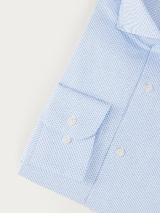 CAMISA COMFORT MICROCUADRO CELESTE