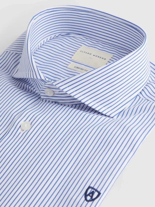 CAMISA COMFORT RAYAS AZUL