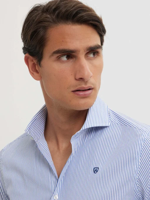 CAMISA COMFORT RAYAS AZUL