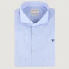 CAMISA COMFORT RAYAS CELESTE