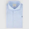 CAMISA COMFORT RAYAS CELESTE