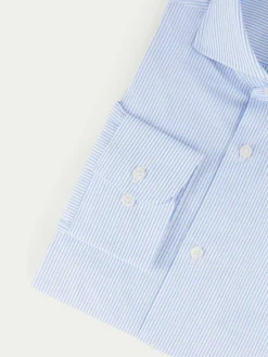 CAMISA COMFORT RAYAS CELESTE