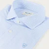 CAMISA COMFORT RAYAS KIDS CELESTE