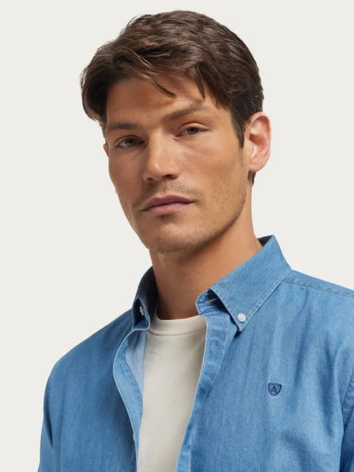 CAMISA DENIM B.DOWN AZUL