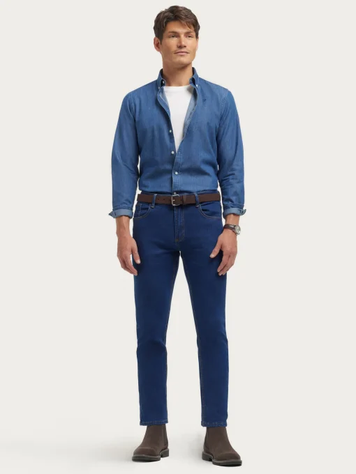 CAMISA DENIM B.DOWN AZUL MARINO