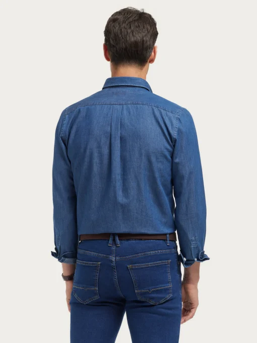 CAMISA DENIM B.DOWN AZUL MARINO