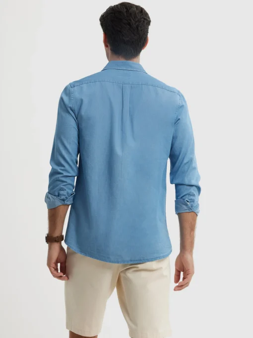 CAMISA DENIM JACK AZUL MARINO
