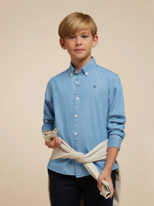 CAMISA DENIM KIDS AZUL