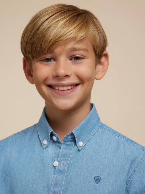 CAMISA DENIM KIDS AZUL