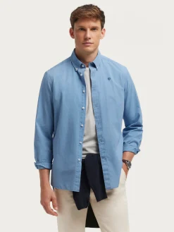 CAMISA DENIM RAYAS AZUL