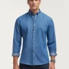 CAMISA DENIM SLUB AZUL