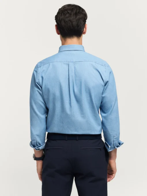 CAMISA DENIM SLUB CELESTE