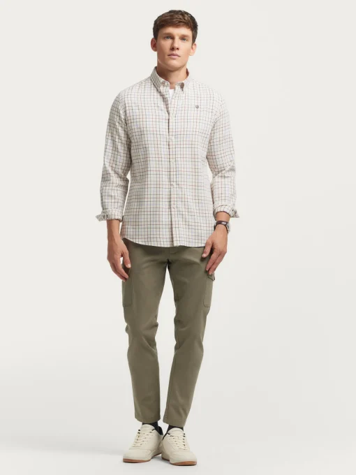 CAMISA FLANNEL CHECKS BEIGE