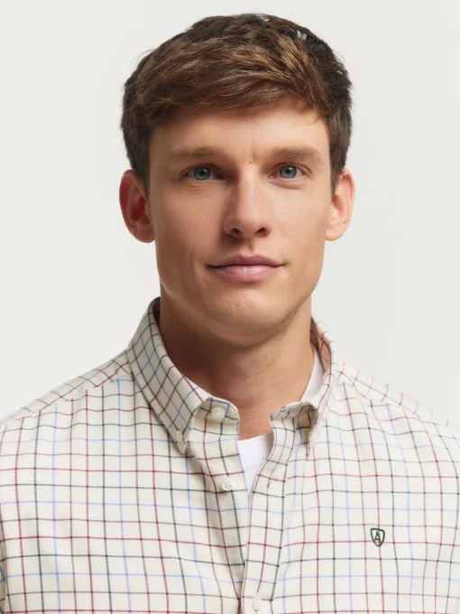 CAMISA FLANNEL CHECKS BEIGE