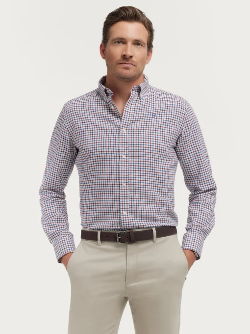 CAMISA FLANNEL CHECKS BURDEOS