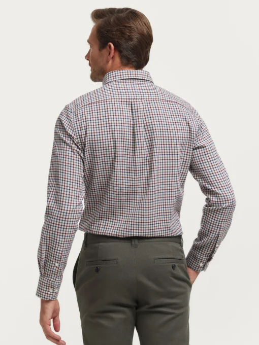 CAMISA FLANNEL CHECKS BURDEOS
