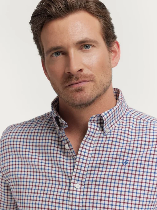 CAMISA FLANNEL CHECKS BURDEOS