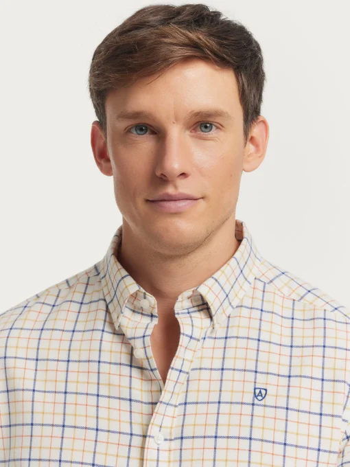 CAMISA FLANNEL CHECKS NARANJA