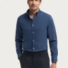 CAMISA FLANNEL TWILL AZUL MARINO