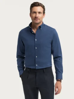 CAMISA FLANNEL TWILL AZUL MARINO