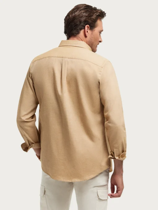 CAMISA FLANNEL TWILL CAMEL