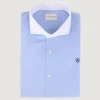 CAMISA MICRO C. BLANCO CELESTE