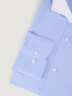 CAMISA MICRO C. BLANCO CELESTE