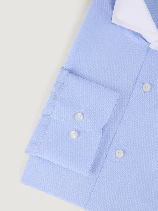 CAMISA MICRO C. BLANCO CELESTE