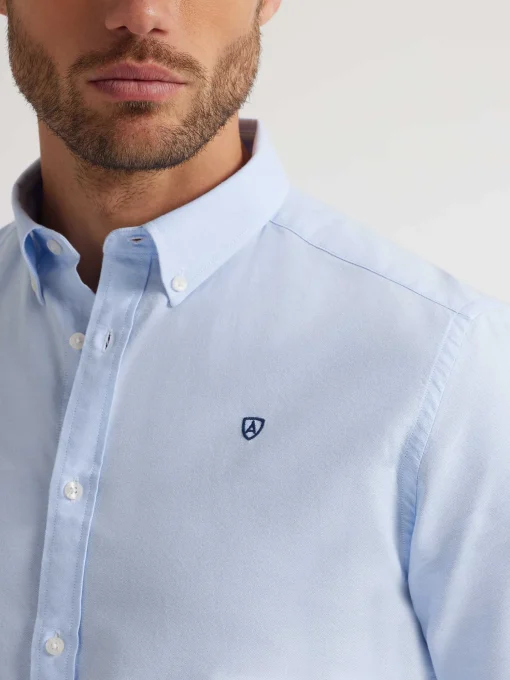 CAMISA OXFORD BASIC CELESTE