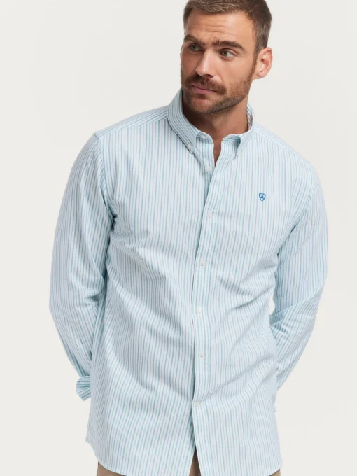 CAMISA OXFORD FANCY STR VERDE