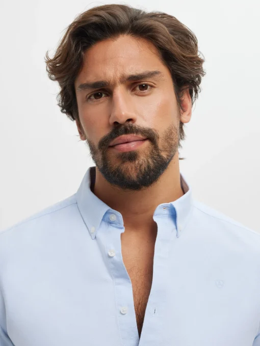 CAMISA OXFORD SOLID CELESTE