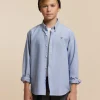 CAMISA OXFORD SOLID KIDS AZUL