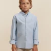 CAMISA OXFORD SOLID KIDS AZUL