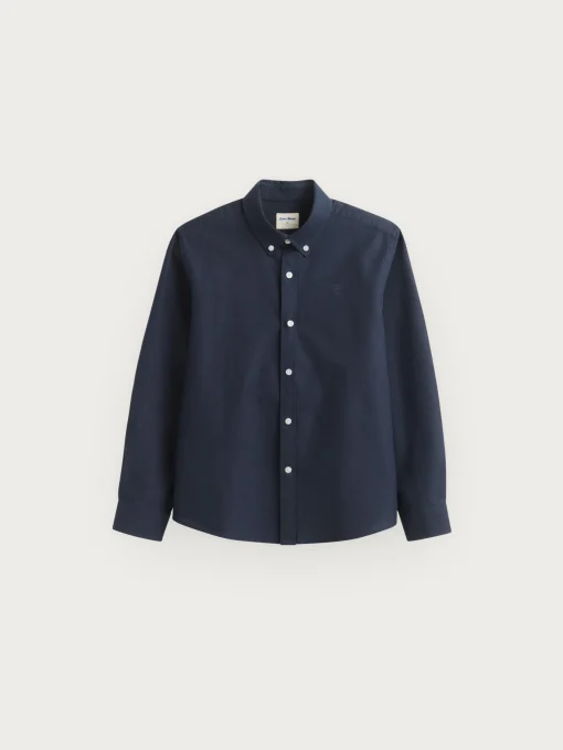 CAMISA OXFORD SOLID KIDS AZUL MARINO
