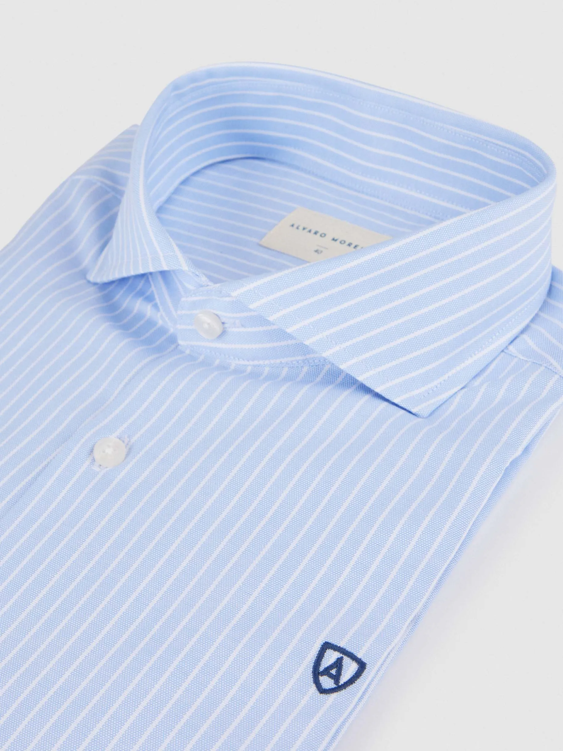 CAMISA P. POINT DIPLO CELESTE