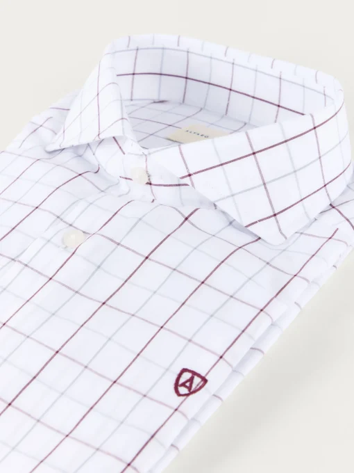 CAMISA POPELIN CUADROS BURDEOS