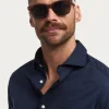 CAMISA PUNTO ELASTICO AZUL MARINO