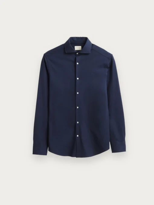 CAMISA PUNTO ELASTICO AZUL MARINO