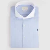 CAMISA RAYAS C. BLANCO CELESTE