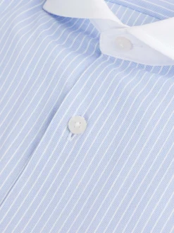 CAMISA RAYAS C. BLANCO CELESTE