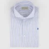 CAMISA RAYAS DOBBY AZUL