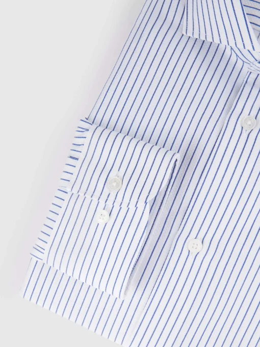 CAMISA RAYAS DOBBY AZUL