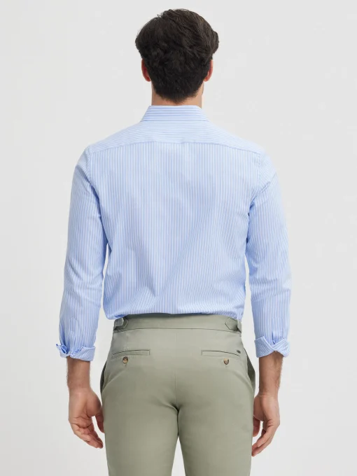 CAMISA RAYAS DUTTON CELESTE