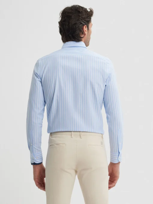 CAMISA RAYAS DUTTON CELESTE
