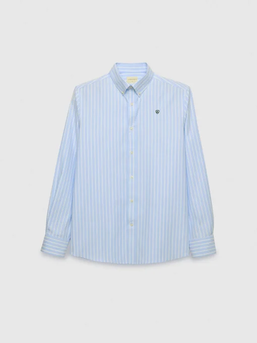 CAMISA RAYAS DUTTON CELESTE