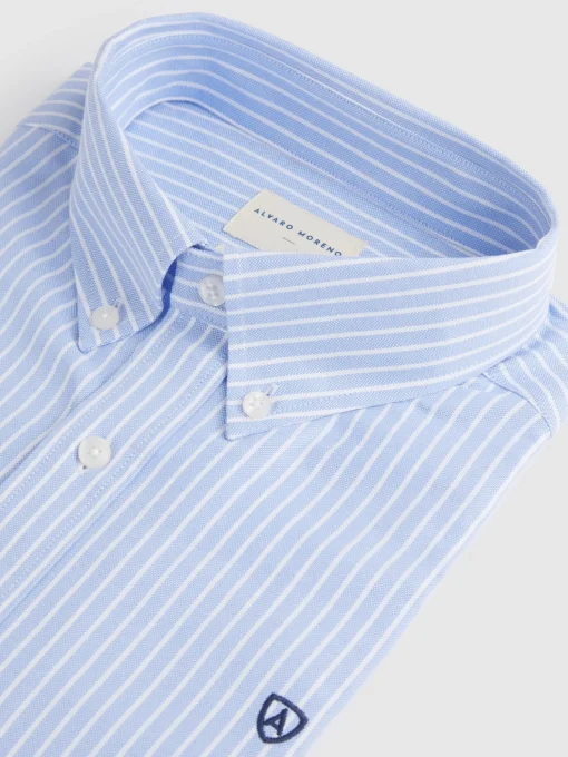 CAMISA RAYAS DUTTON CELESTE