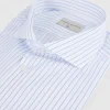 CAMISA RAYAS ESTRUCTURA CELESTE